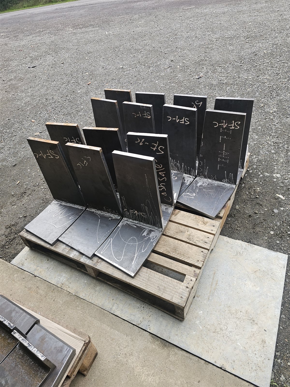 Stiffened bolt chairs fabricated and ready for site